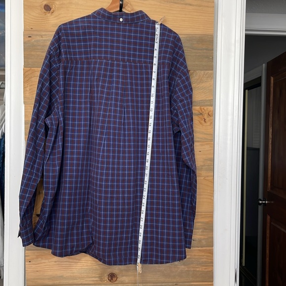 Foundry Men's‎ Button-Down Shirt Big & Tall Blue Plaid 3XL - Picture 8 of 9